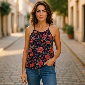 PaperMoon Floral Spaghetti Strap Top Size MP